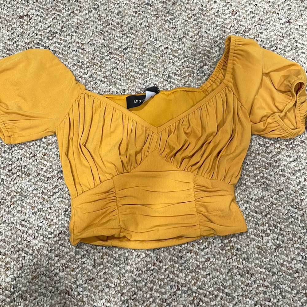 Gold ruched T-shirt